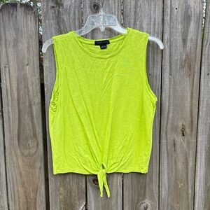 Sanctuary Neon Green Tie-Front Tank Top